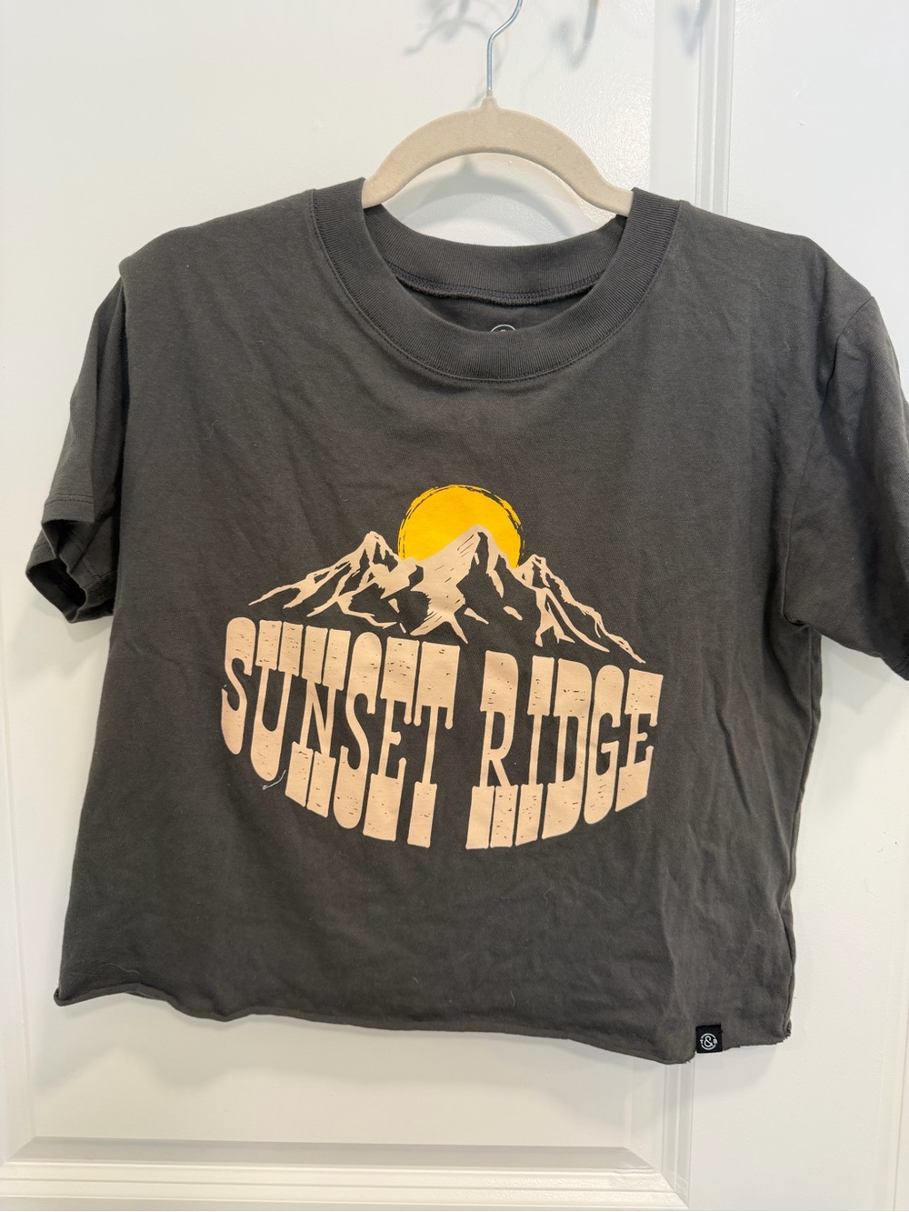 Sunset Ridge Kids Graphic Tee - Black with Yellow Print